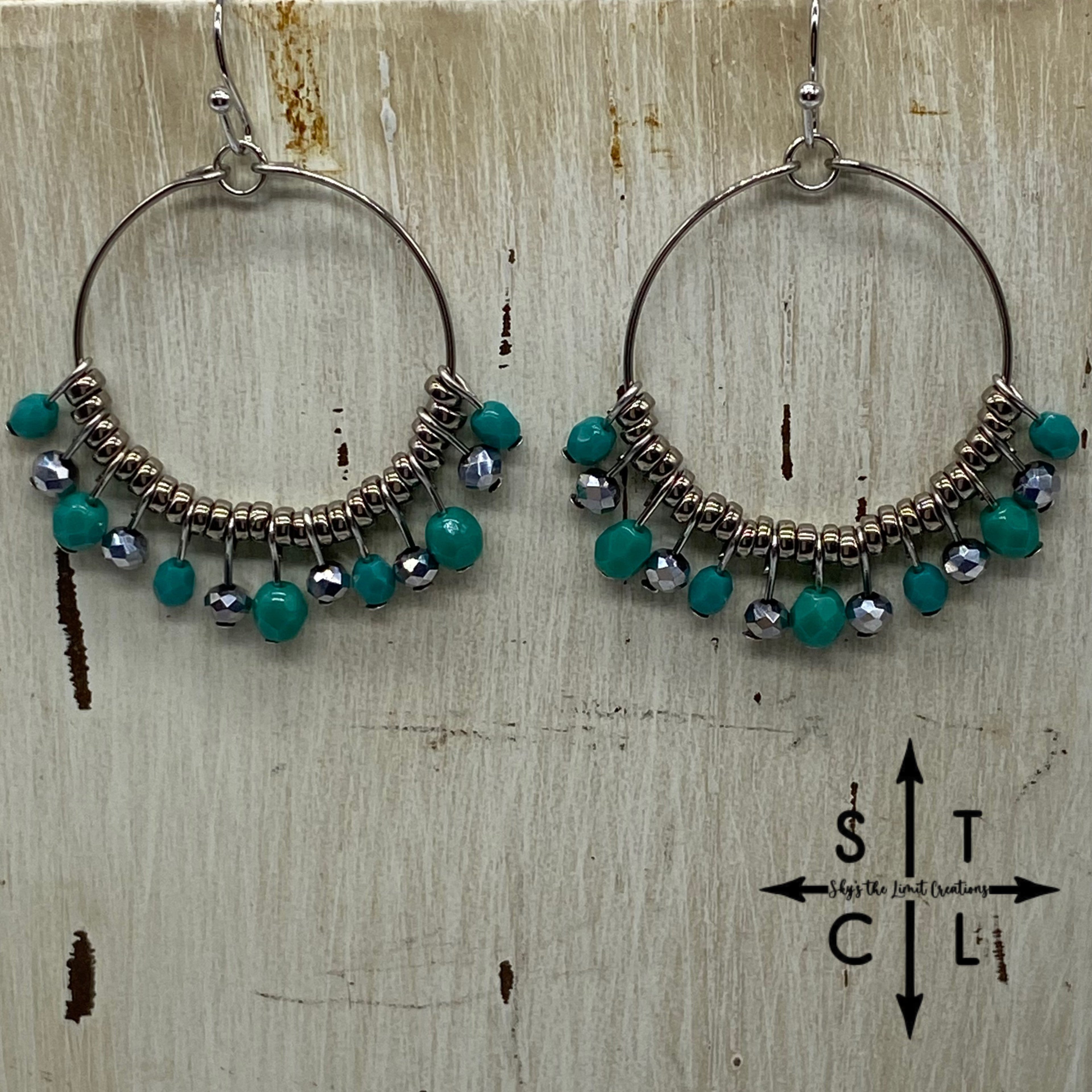 Turquoise Silver Rebecca Earrings