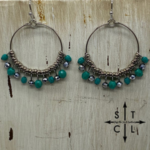 Turquoise Silver Rebecca Earrings