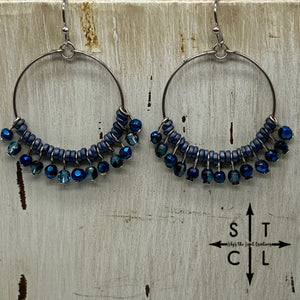 Shimmer Blue Clear Blue Rebecca Earrings