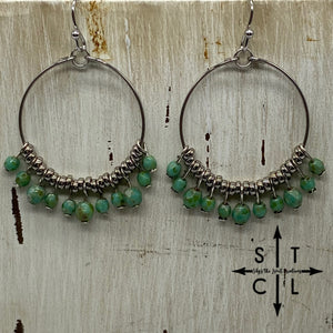 Green Turquoise Solid Rebecca Earrings