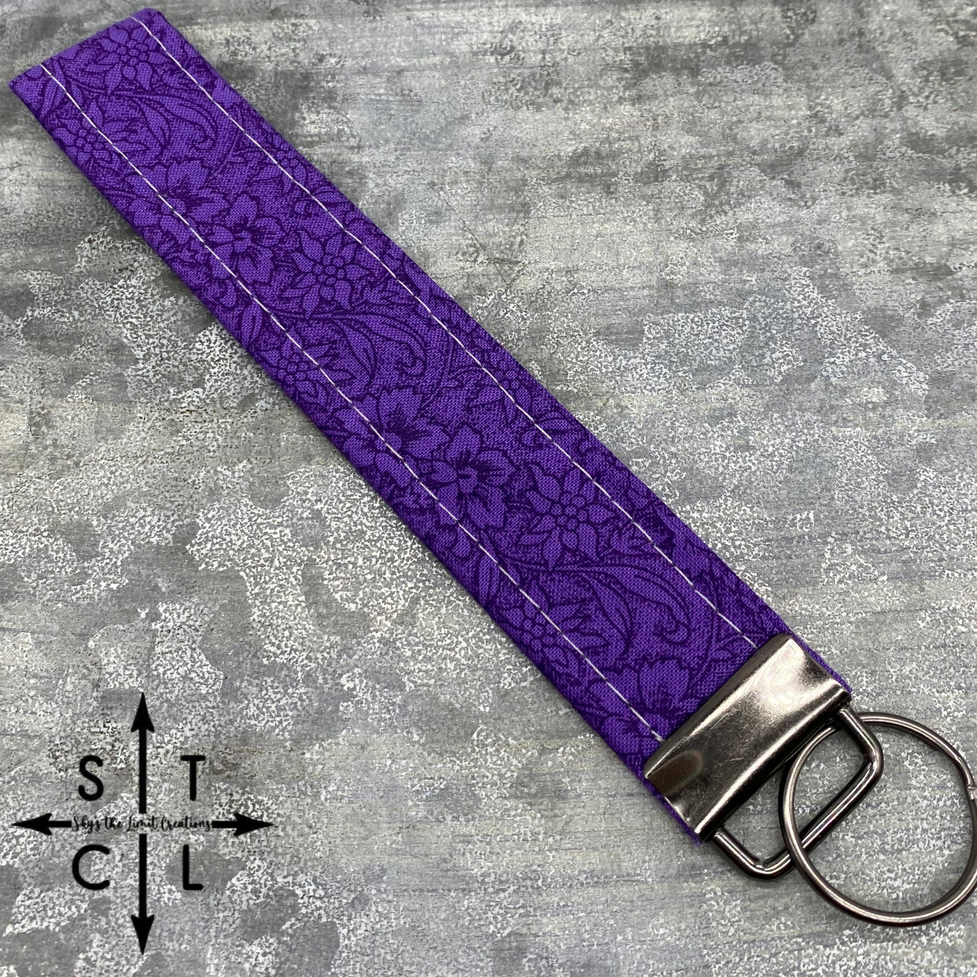 Key Fob Purple Floral