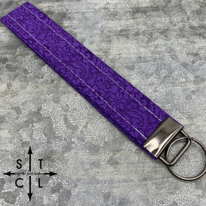 Key Fob Purple Floral