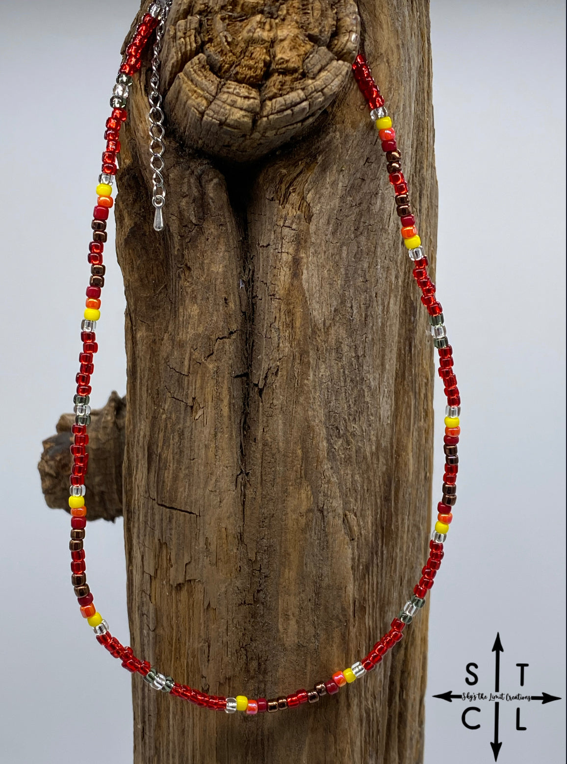 Red Yellow Orange Metallic Brown Choker