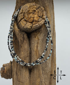 Black Grey Silver Love Beads