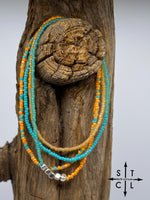 Load image into Gallery viewer, Turquoise Orange Beige Love Beads
