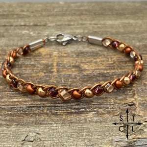 Skinny Tasha Clear Copper Rust Maroon Copper Bracelet