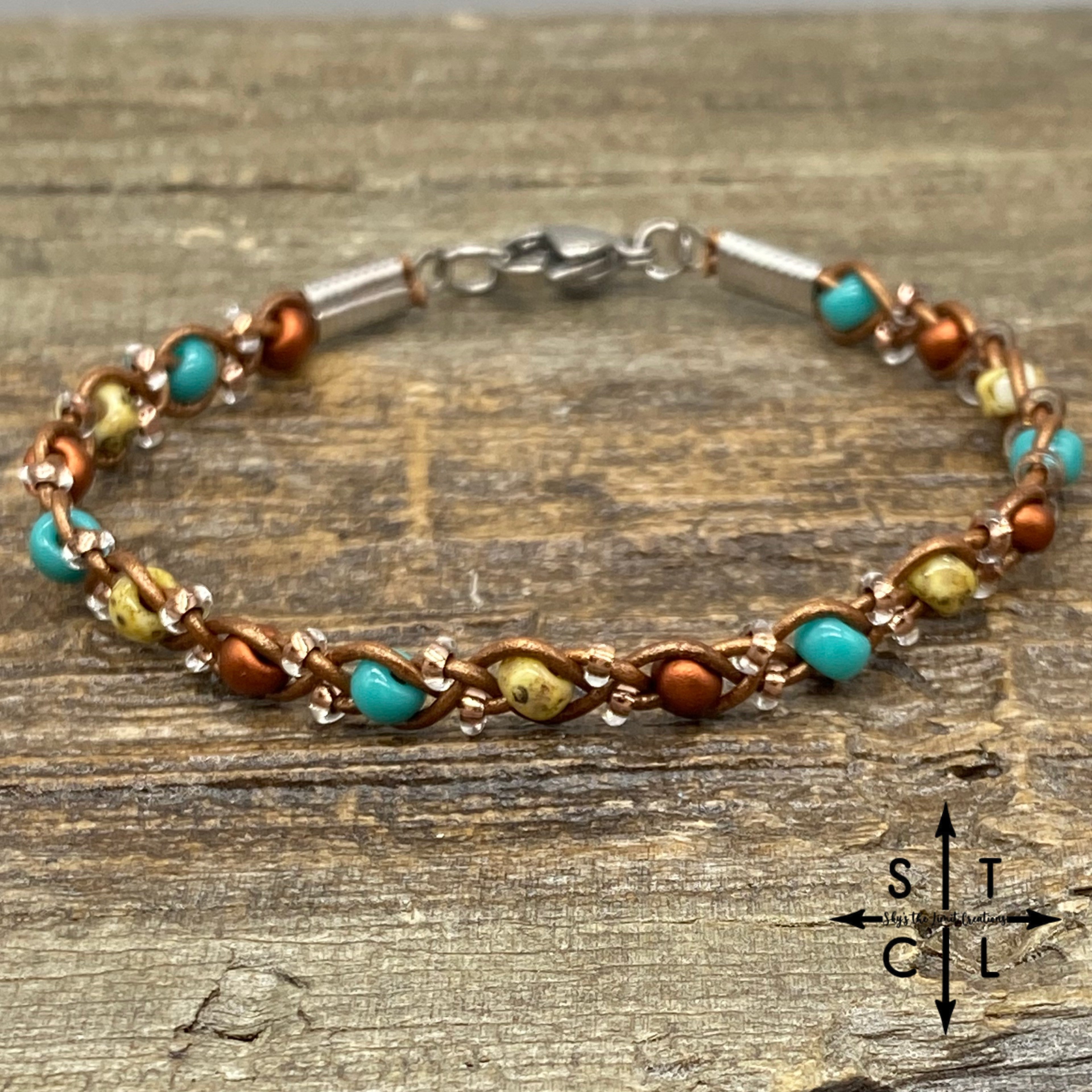 Skinny Tasha Turquoise Tortoise Rust Bracelet