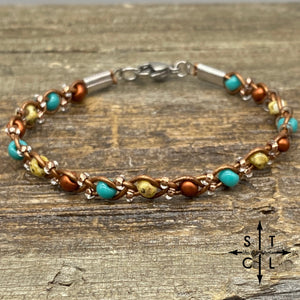 Skinny Tasha Turquoise Tortoise Rust Bracelet