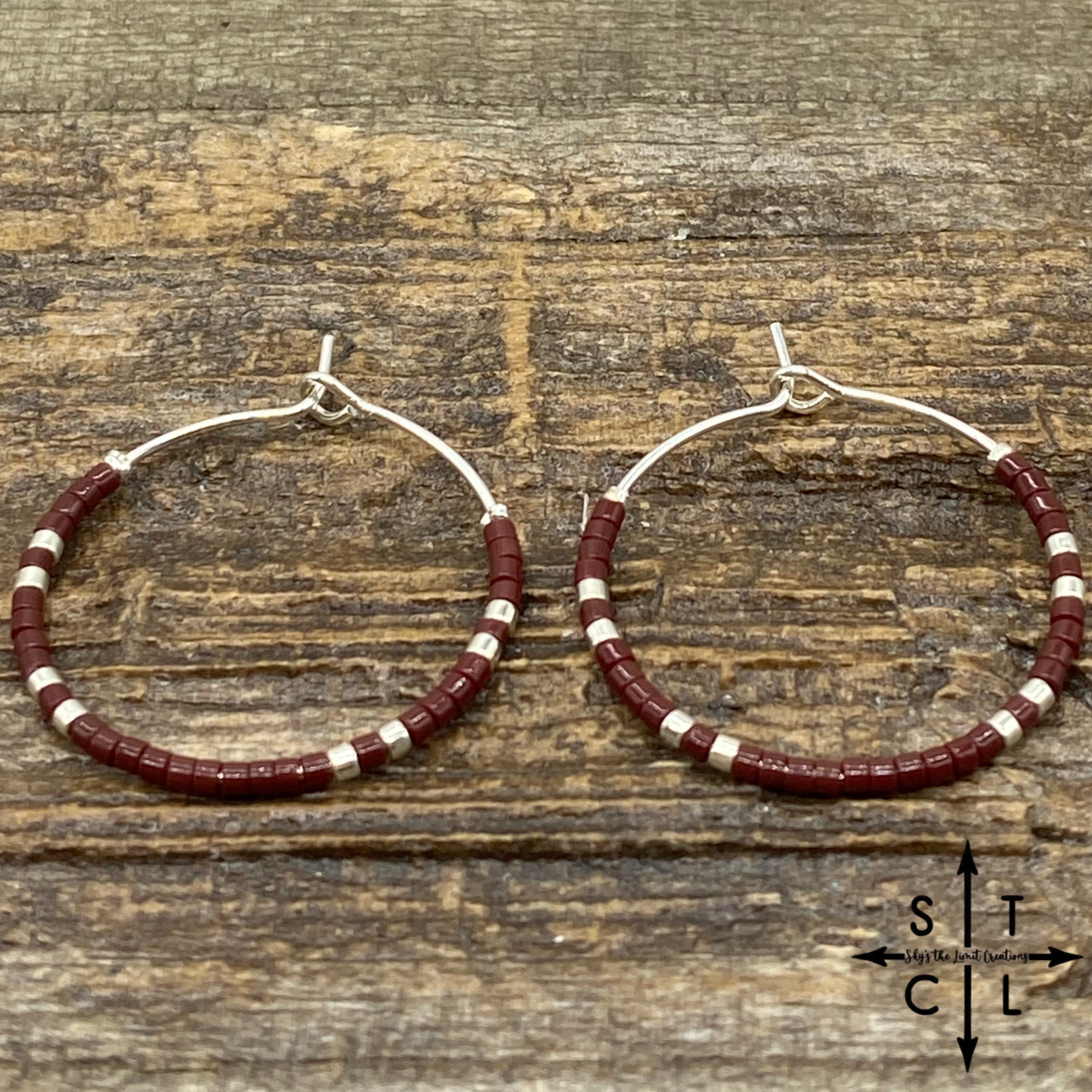 Maroon Amber Earrings