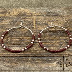 Load image into Gallery viewer, Maroon Amber Earrings
