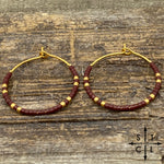 Load image into Gallery viewer, Maroon Amber Earrings
