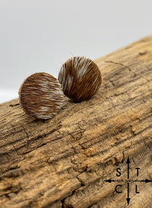 Reddish Brown White Cow Hide Studs