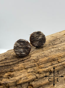 Dark Brown White Cow Hide Studs