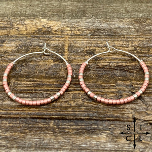 Matte Pink Amber Earrings