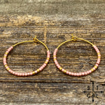 Load image into Gallery viewer, Matte Pink Amber Earrings
