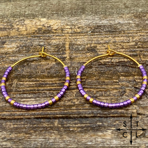 Light Purple Amber Earrings