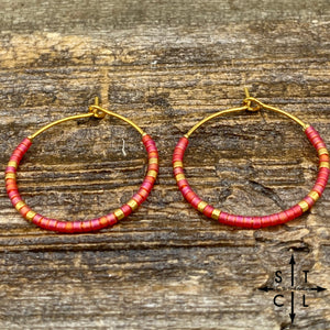 Hot Pink Amber Earrings