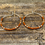 Load image into Gallery viewer, Burnt Orange Amber Earrings
