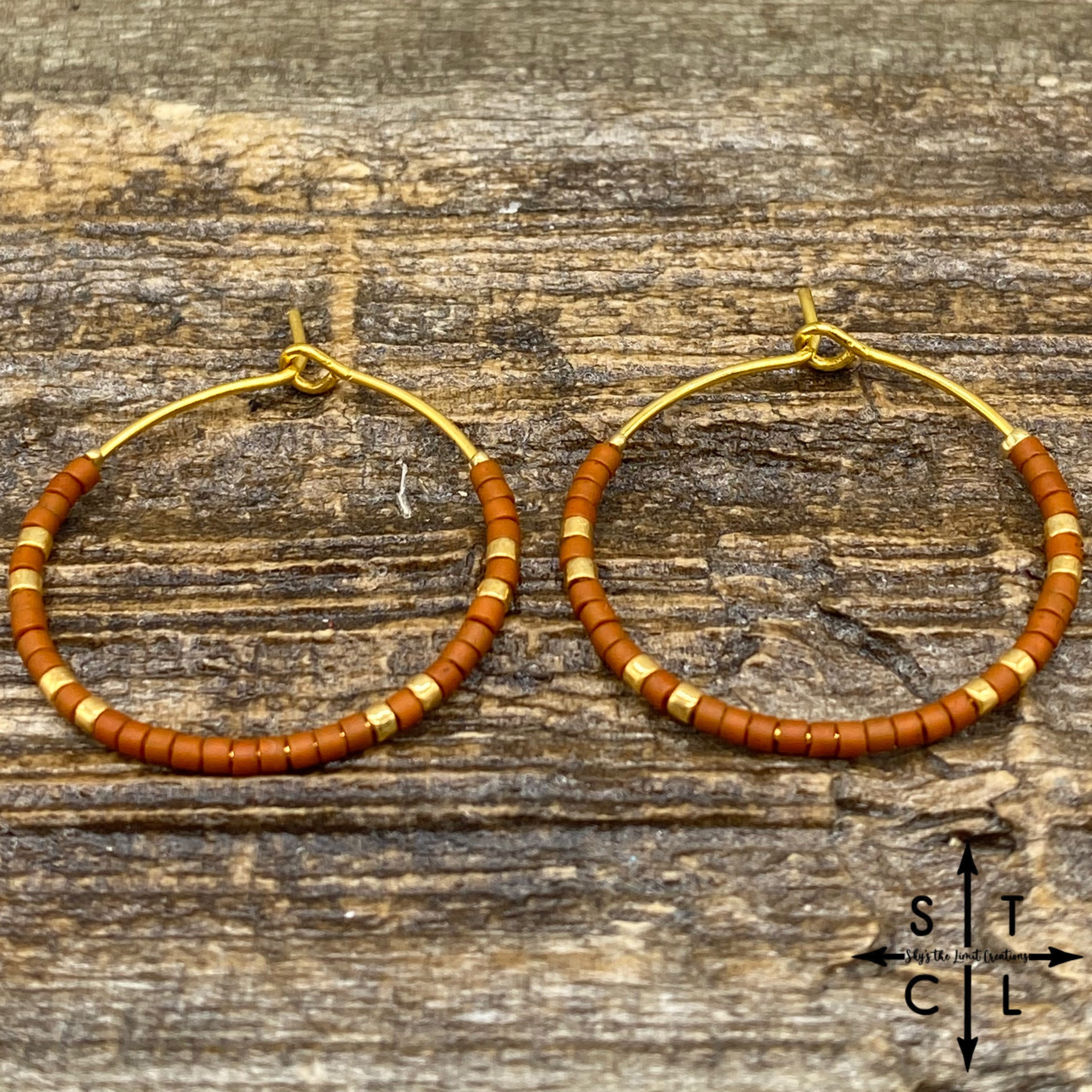 Burnt Orange Amber Earrings