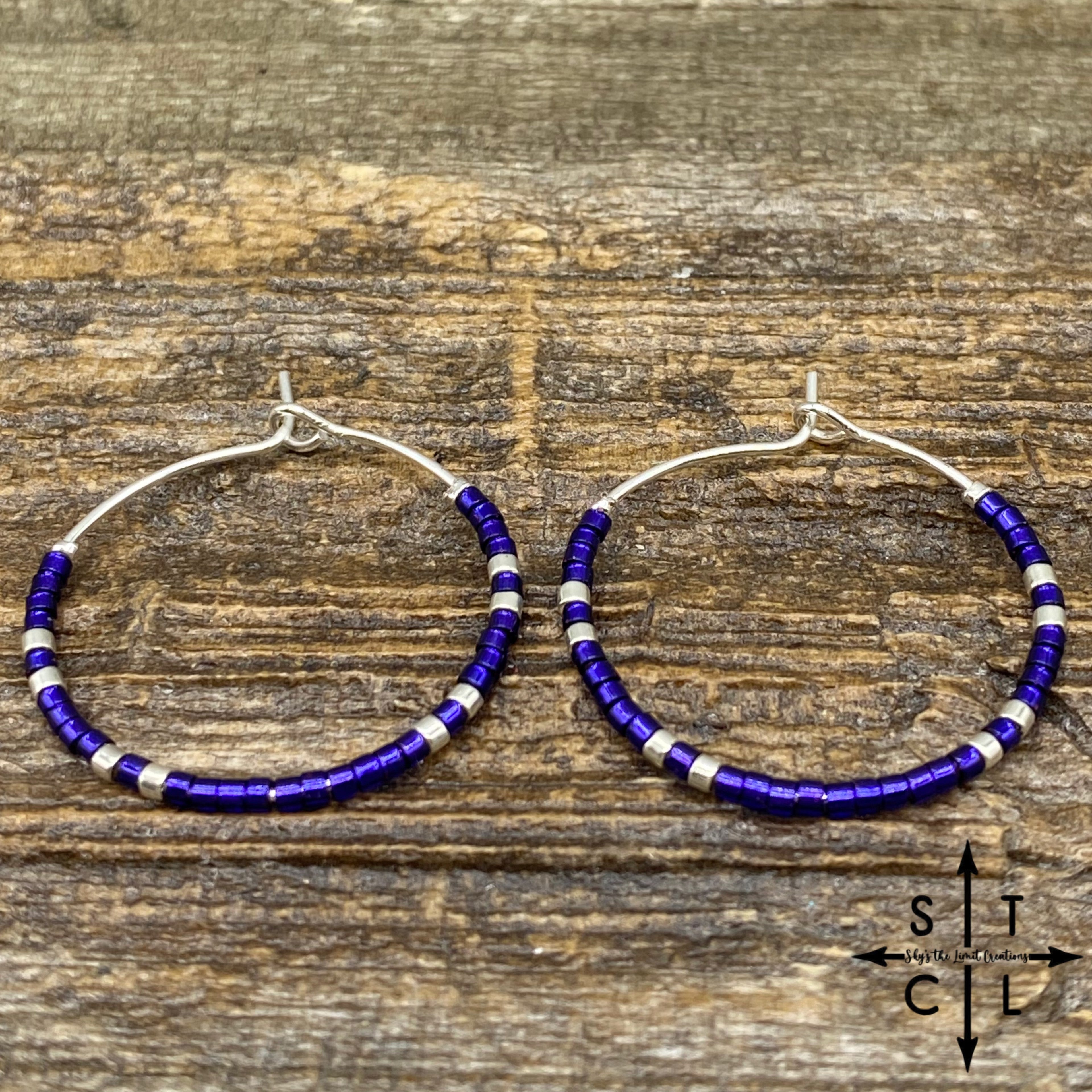 Shimmer Purple Amber Earrings