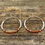 Load image into Gallery viewer, Burnt Orange White Amber Earrings
