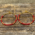 Load image into Gallery viewer, Matte Red Amber Earrings
