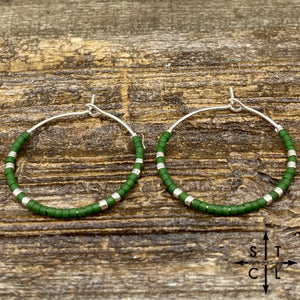 Green Amber Earrings