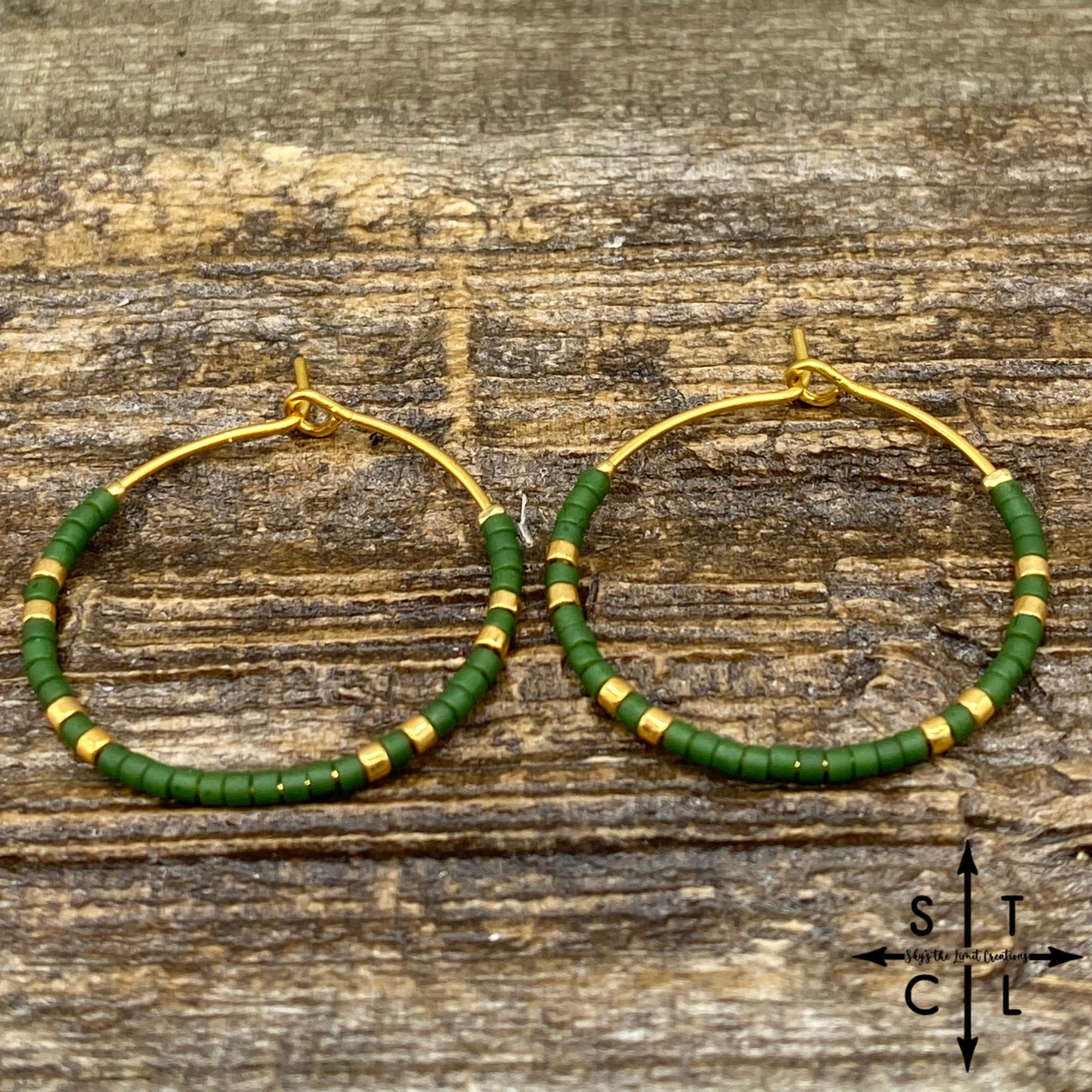 Green Amber Earrings