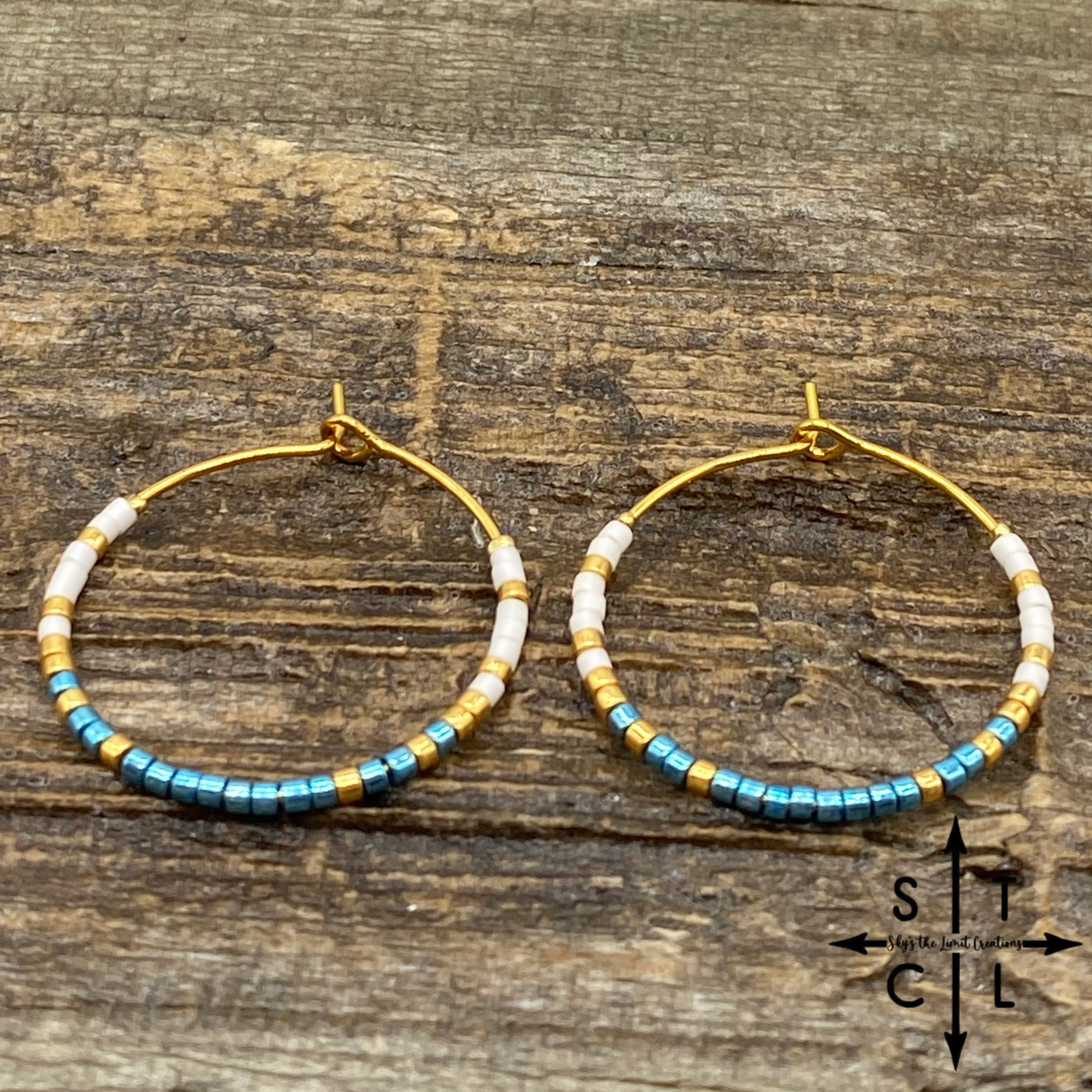 Turquoise Shimmer White Amber Earrings