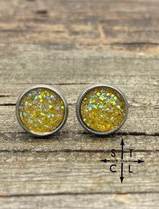 Gold 10mm Druzy Studs