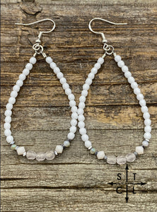 Crystal Teardrop White Clear Earrings