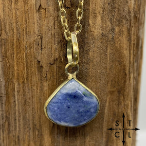 Tear Drop Natual Stone Sodalite Necklace