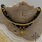 Load image into Gallery viewer, Black Gold Stretchy Anklet
