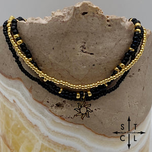 Black Gold Stretchy Anklet