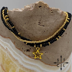 Black Gold Stretchy Anklet
