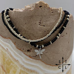 Load image into Gallery viewer, Black Silver Stretchy Anklet
