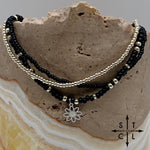 Load image into Gallery viewer, Black Silver Stretchy Anklet
