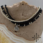 Load image into Gallery viewer, Black Silver Stretchy Anklet
