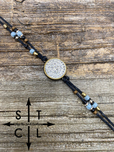 Light Blue Bronze Black Cindy Bracelet