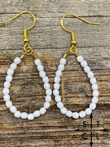 Mini Crystal Teardrop White on Gold