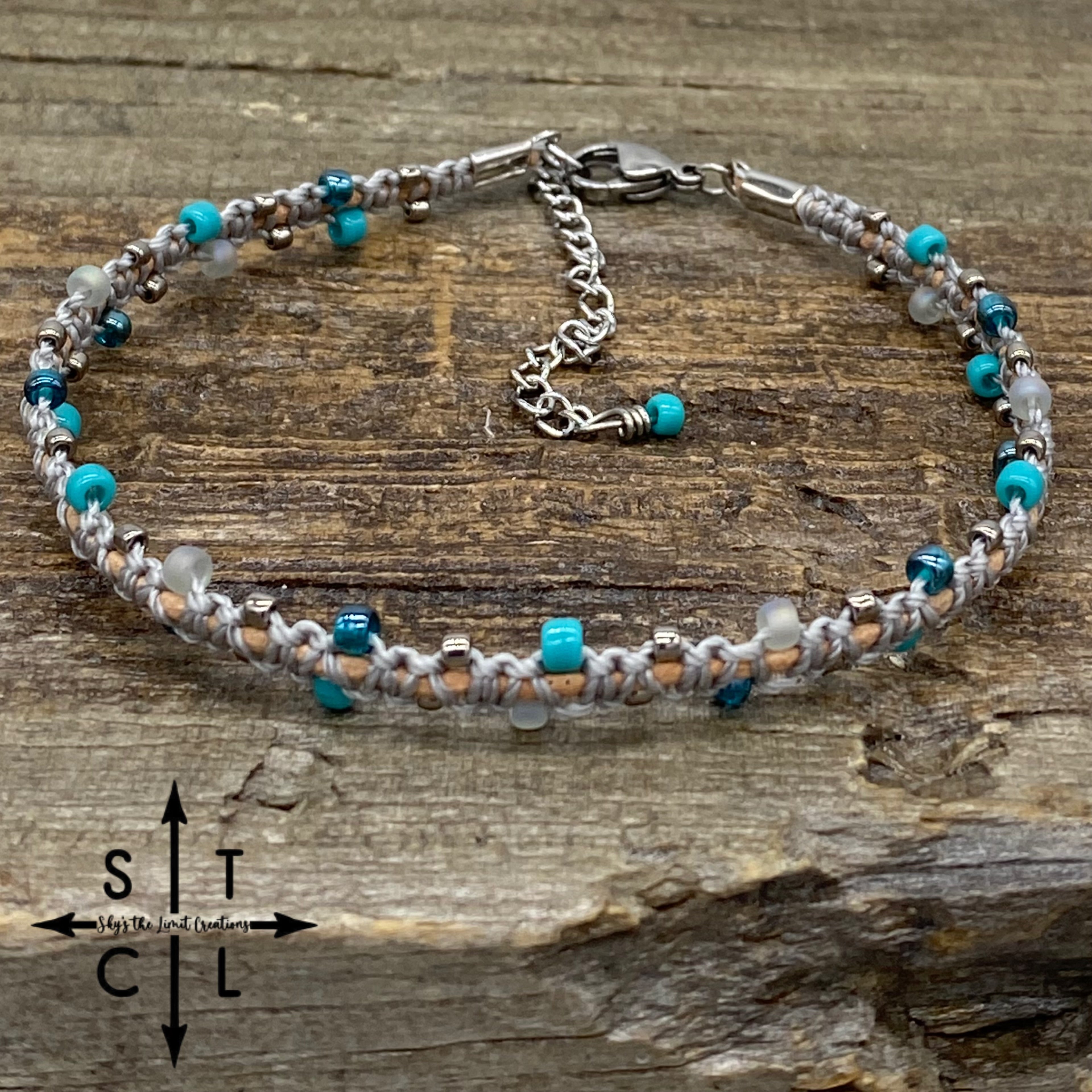 Ivy Anklet Mix Turquoise Grey