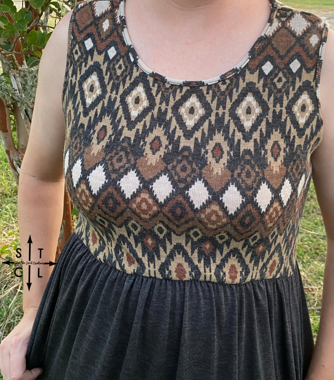 Aztec Printed Top Dress with Pockets