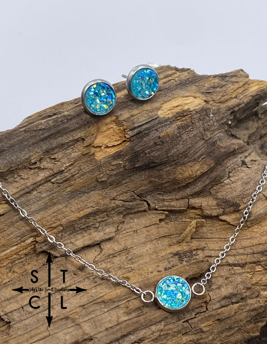 Turquoise Druzy Gift Set