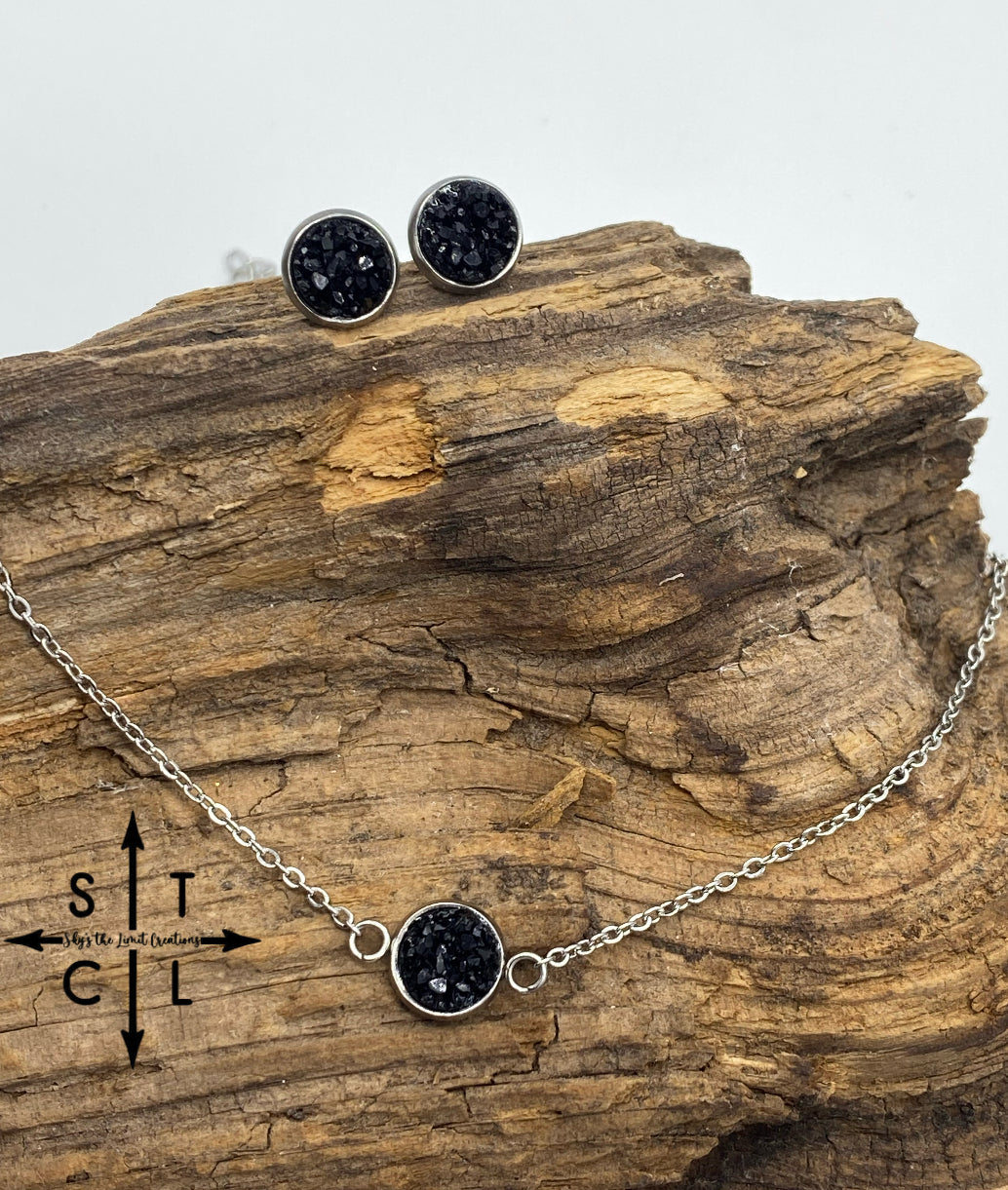 Black Druzy Gift Set