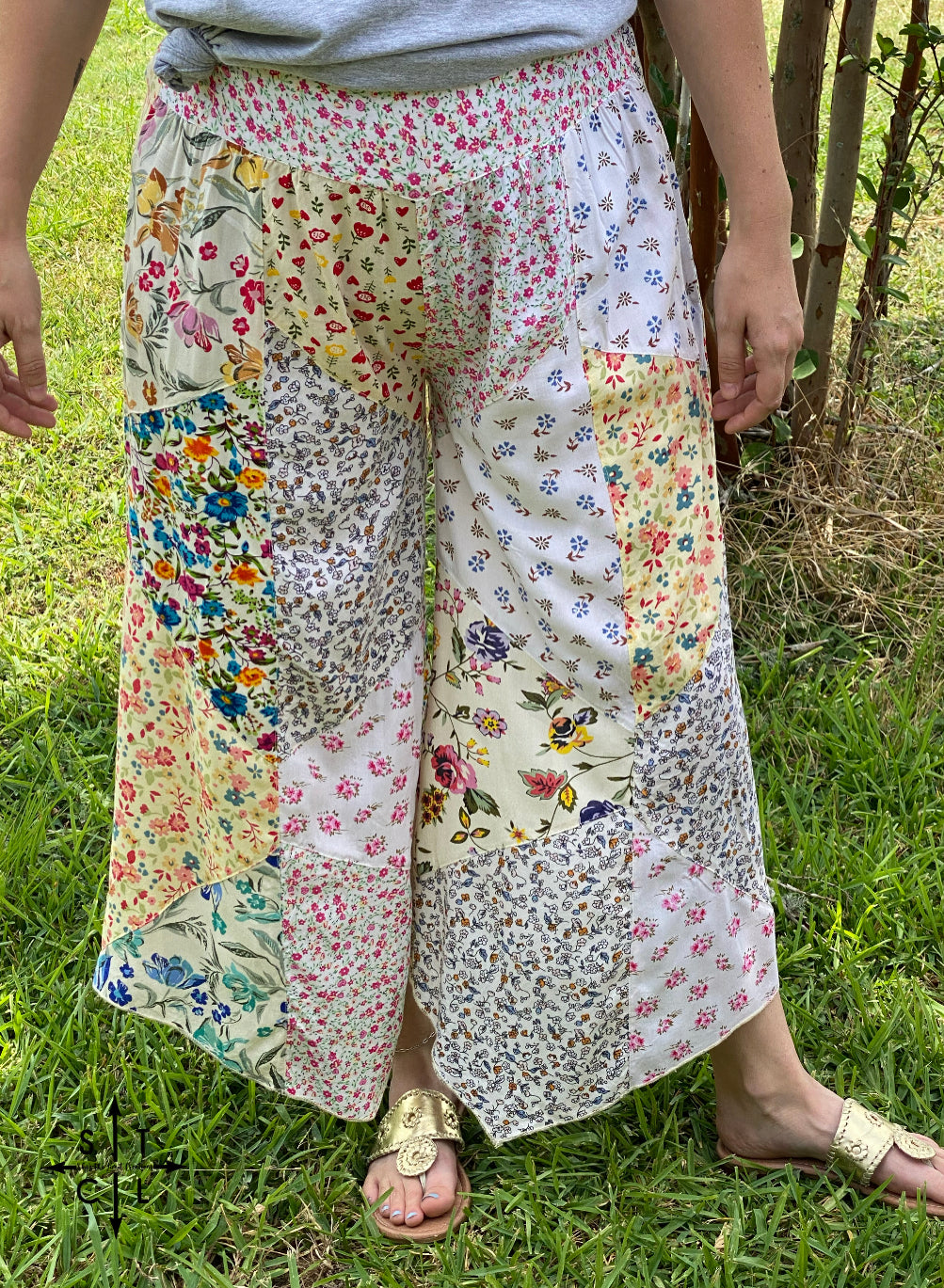 Patchwork Gaucho Pants