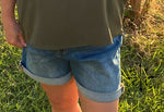 Load image into Gallery viewer, Super High Rise Mom Shorts with Double Cuff
