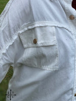 Load image into Gallery viewer, White Peace Patchwork Button Down Jacket
