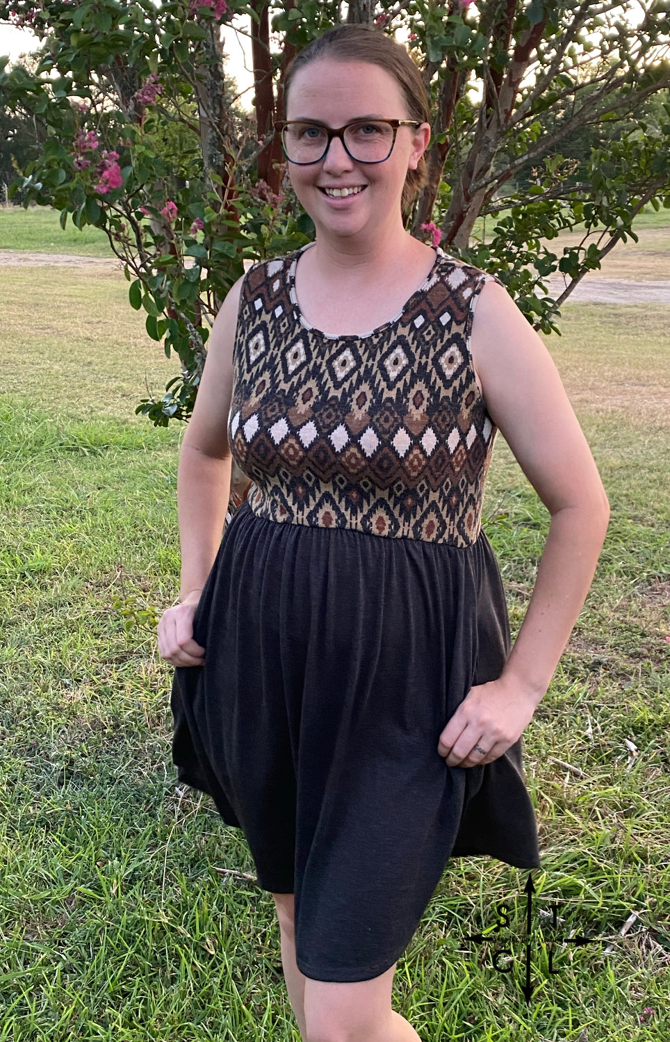 Aztec Printed Top Dress with Pockets