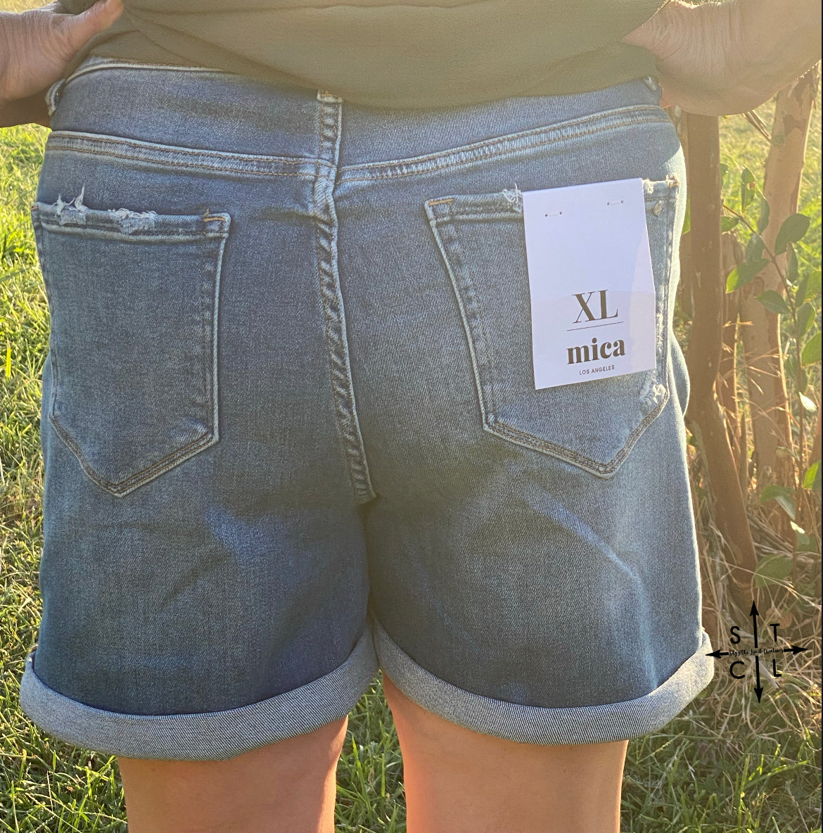 Super High Rise Mom Shorts with Double Cuff