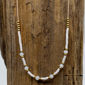 White Miyuki Strung Necklace